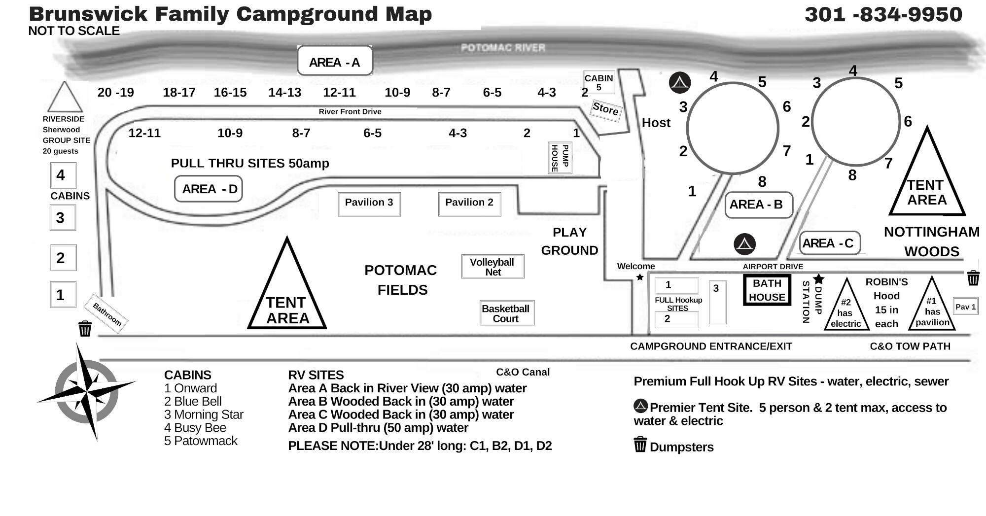 Brunswick Family Campground Map MD