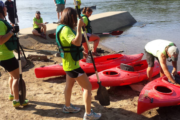 Launching Kayaks