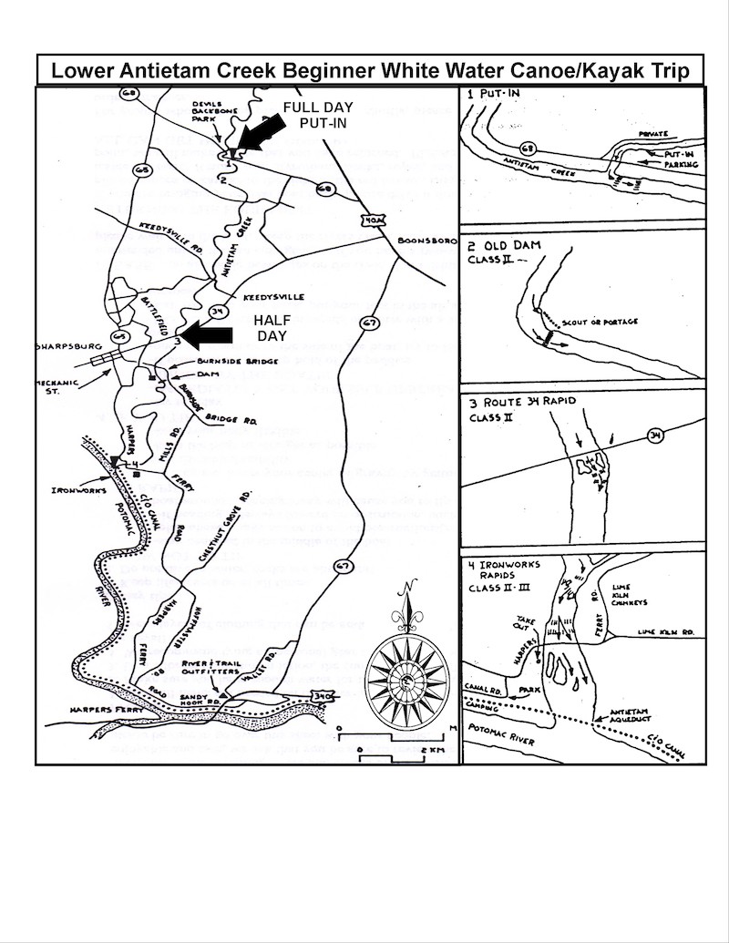 Antietam Creek Paddling Map