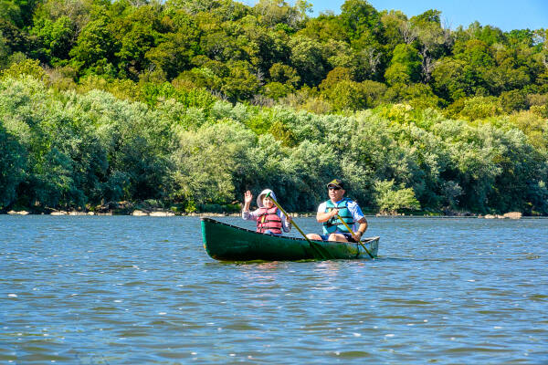 Wave from a canoe on the Shenandoah River - River and Trail Outfitters
