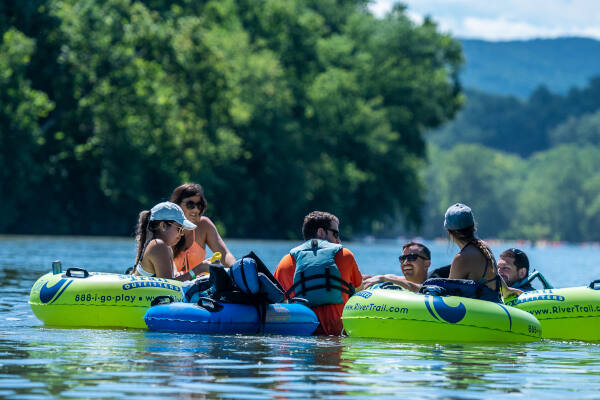 Group of Tubers on mellow Shenandoah - River and Trail Outfitters