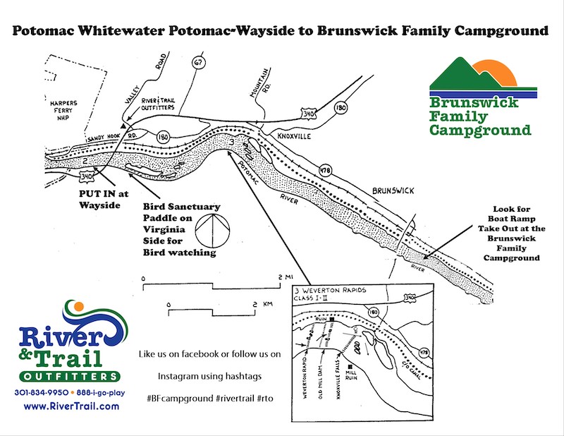 Potomac Kayaking Tour River Map