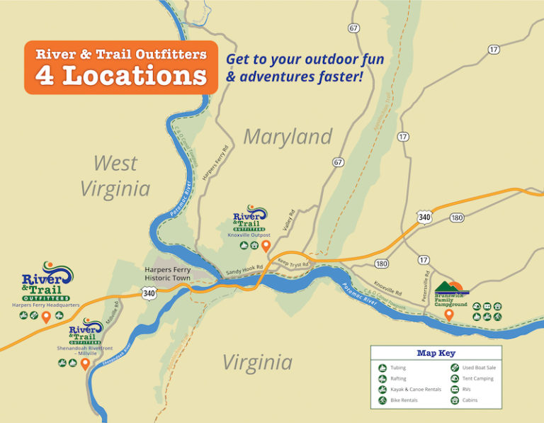 River & Trail Four Convenient Harpers Ferry Area Locations