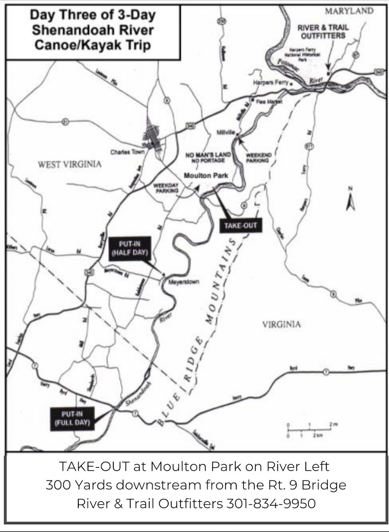 Shenandoah River Map - Day 3 of 3