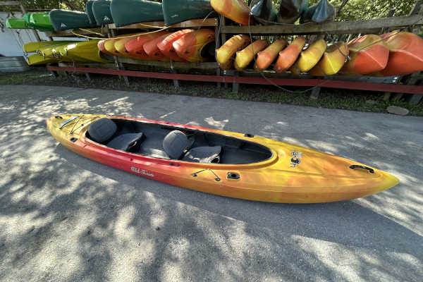 red and yellow tandem kayak for sale