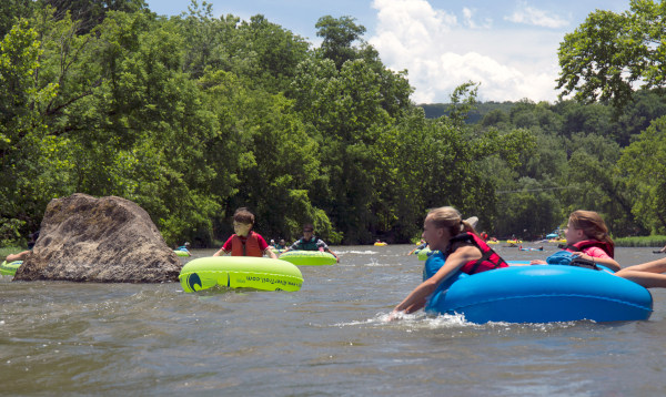 Scouts tubing on the Shenandoah