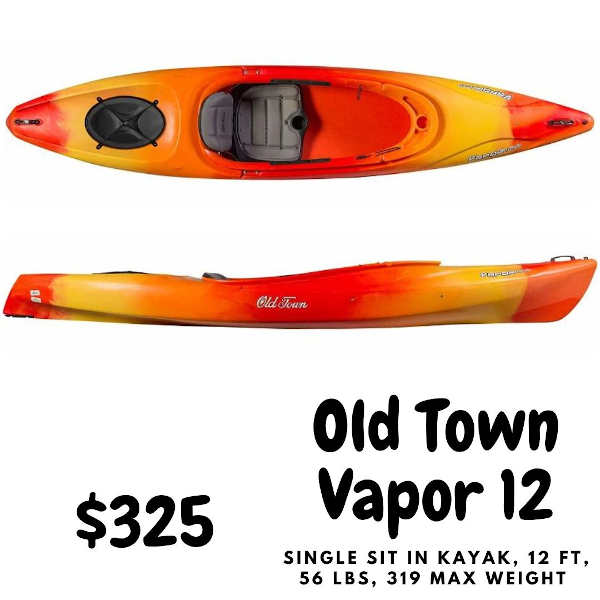 Used old town vapor 12 kayak for sale
